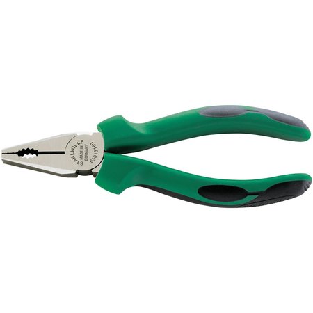 STAHLWILLE TOOLS Combination plier L.180 mm head polished handles multi-component handles with softer layers 65013180